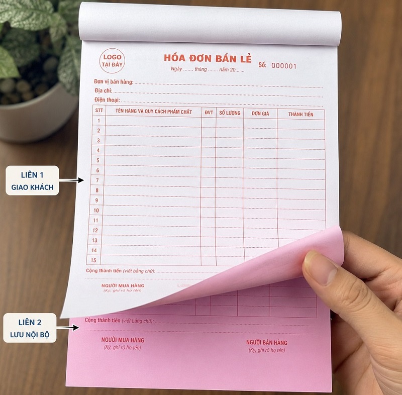 Mẫu hóa đơn bán lẻ 2 liên chuẩn chỉnh