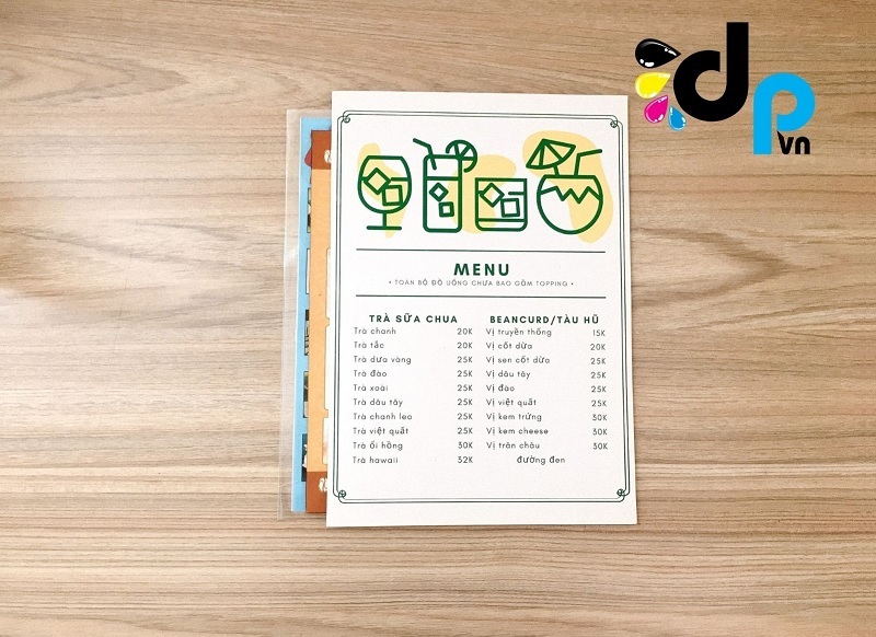 in menu giá rẻ