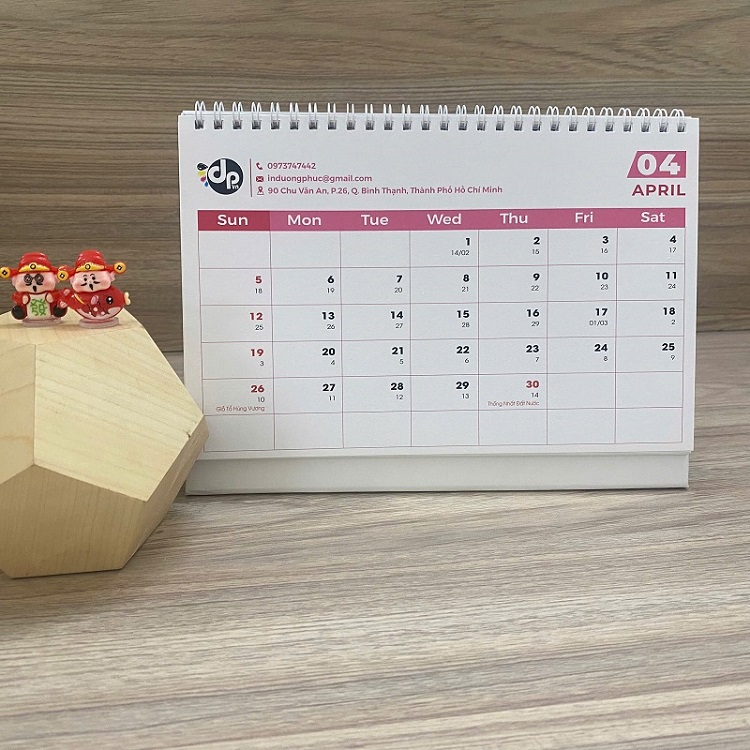 Xem kích thước lịch để bàn chữ a chuẩn quy cách
