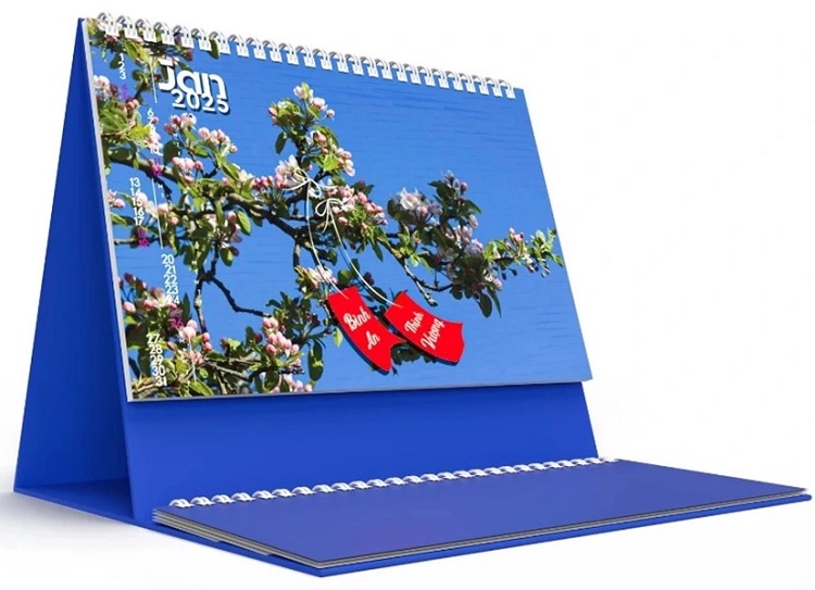 Mẫu lịch chữ m nền hoa phong cảnh