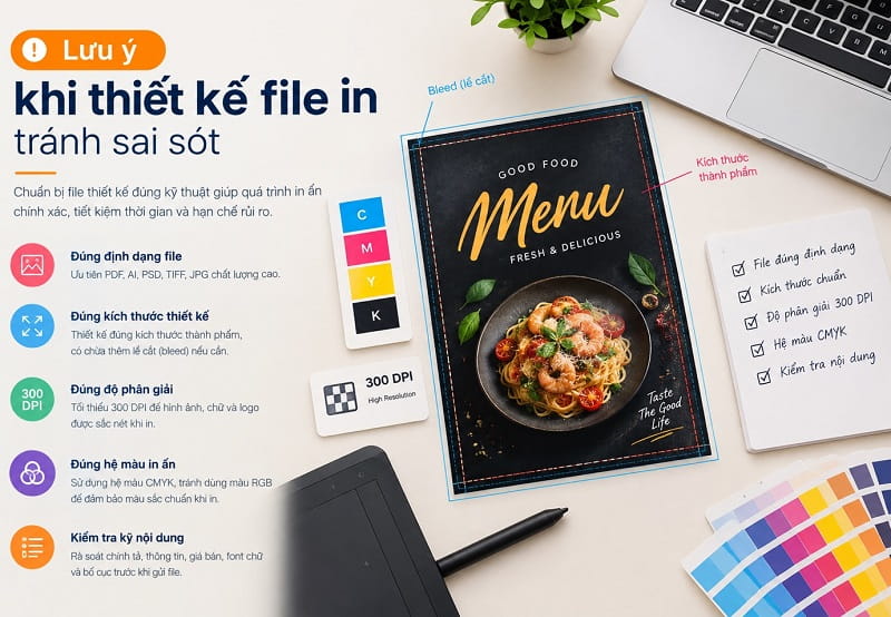 Những lưu ý thiết kế file in menu tránh sai sót không đáng có