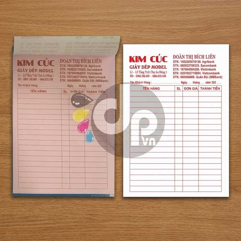 Xem qua mẫu hóa đơn bán lẻ 2 liên của cửa hàng thời trang đơn giản mà hiệu quả