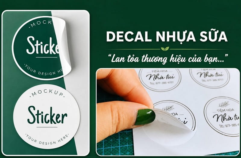 Mẫu in decal nhựa sữa màu đục