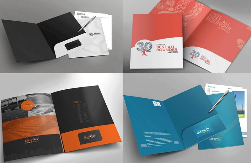 Bốn mẫu in folder số lượng ít được thực hiện trong ngày