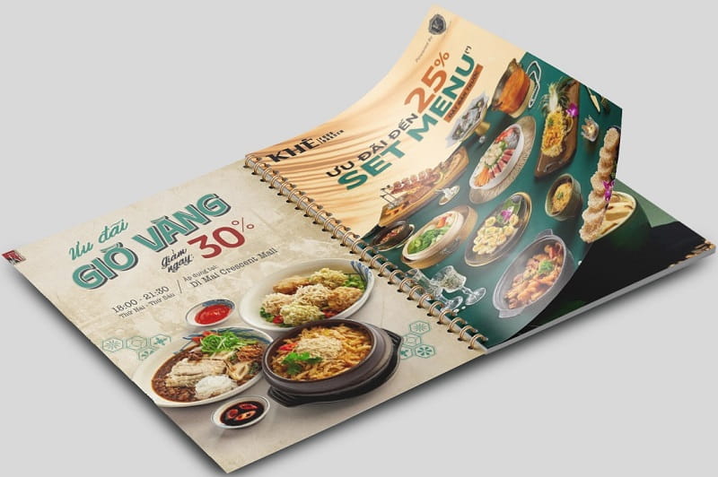 Mẫu in menu hỗ trợ in tờ lẻ giảm bớt chi phí