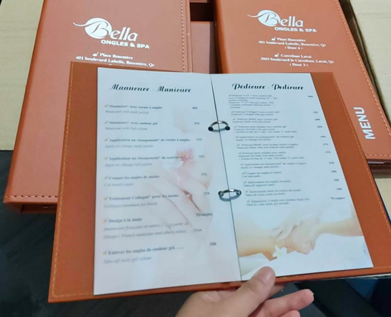 Mẫu in menu số lượng ít hoàn thành trong thời gian ngắn