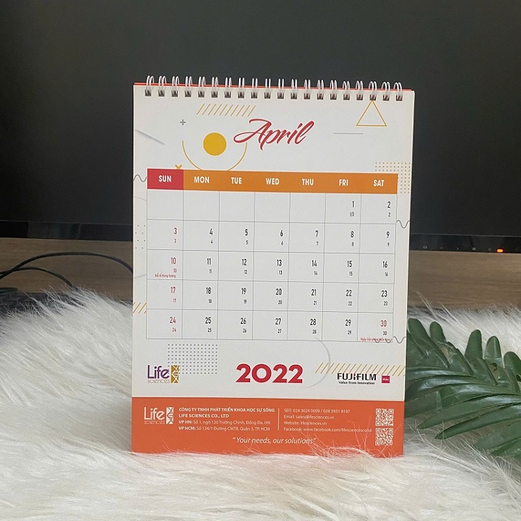 Mẫu lịch công ty TNHH phát triển khoa học sự sống life sciences