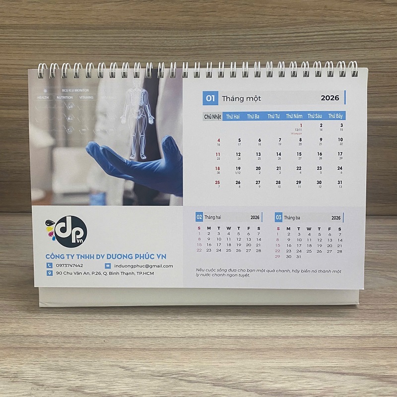 mẫu lịch để bàn truyền thông
