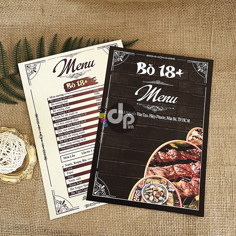 mẫu menu quán ăn