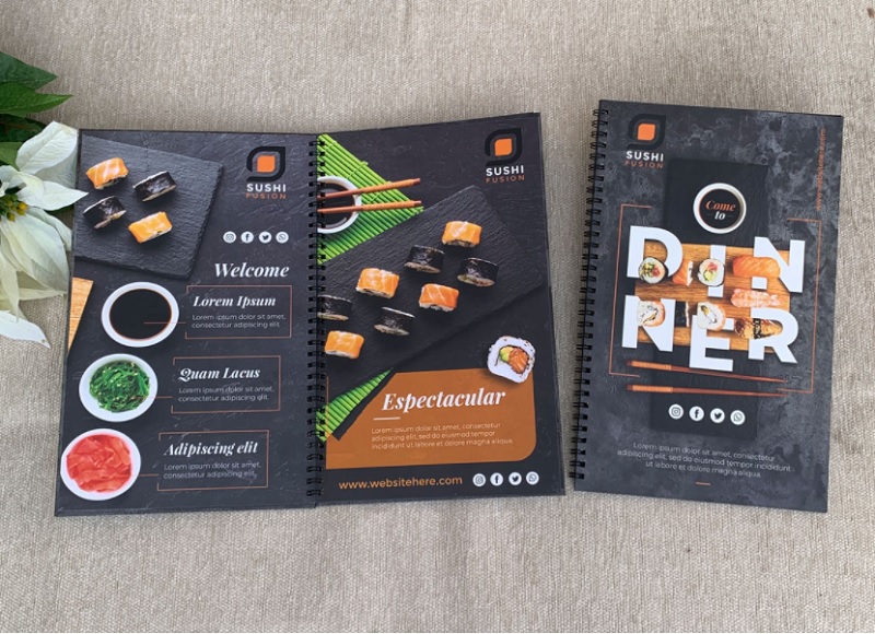 menu đóng bìa carton