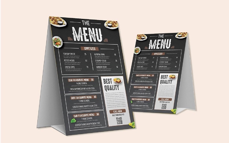 Những mẫu menu nhà hàng đứng