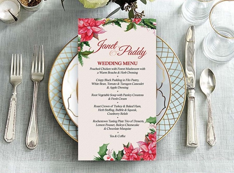 Những mẫu menu nhà hàng tiệc cưới