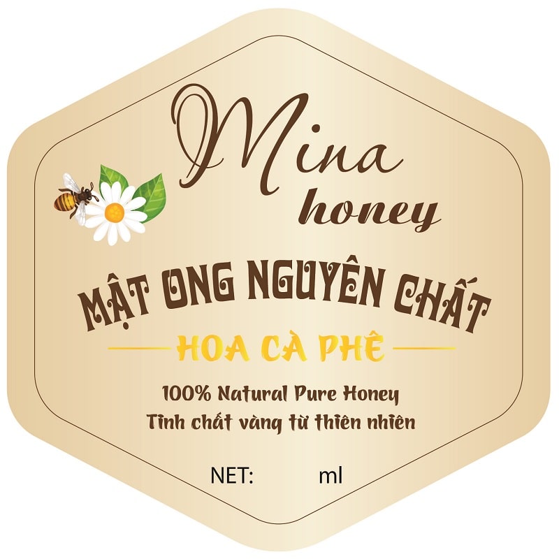 Mẫu tem nhãn mật ong đơn giản sáng đẹp - In Dương Phúc