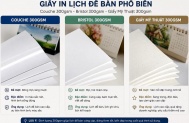 Nên Chọn Giấy Gì Để In Lịch Để Bàn? So Sánh Giấy Couche, Bristol, Mỹ Thuật